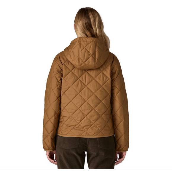 Patagonia Diamond Quilted Bomber Hoody Jacket Women’s Size Small NWT Deer Brown - Picture 5 of 5
